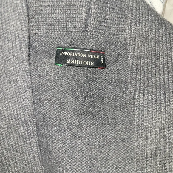 Simons Importation D'Italia Gray Knit Wool Blend Short Sleeve Cardigan L - Picture 6 of 7